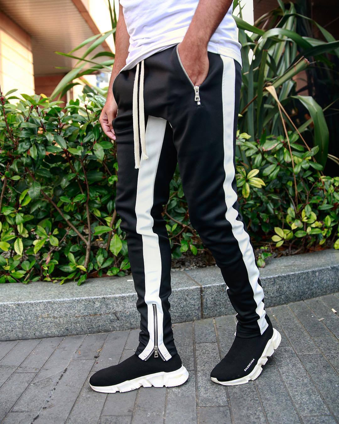 Men&apos;s Casual Sweatpants Solid High Street Trousers Men Joggers Fitness Multifunctional Breathable