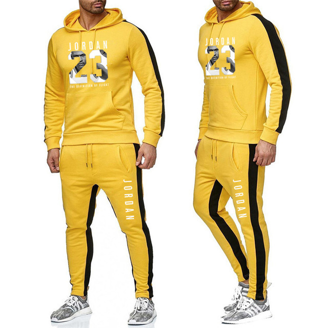 Fashion Mens Clothing Men Tracksuits Hoodie Two Pieces + Pants Sports Shirts Fall Winter Track suit