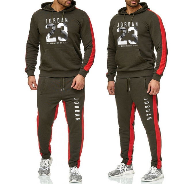 Fashion Mens Clothing Men Tracksuits Hoodie Two Pieces + Pants Sports Shirts Fall Winter Track suit