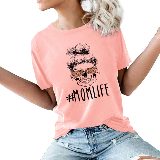 MOMLIFE Femal Tshirt Cartoon Top TeesT Shirt Women Harajuku Short Sleeve Fun T-Shirt