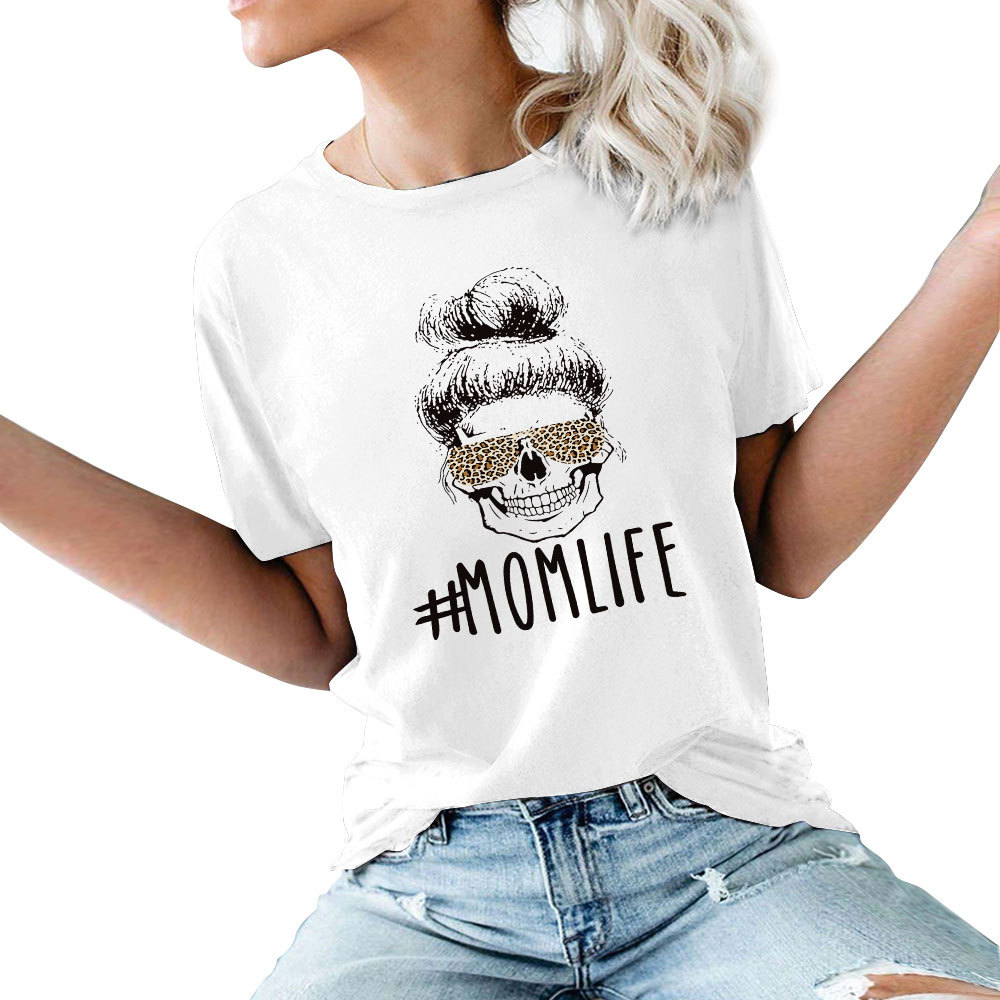 MOMLIFE Femal Tshirt Cartoon Top TeesT Shirt Women Harajuku Short Sleeve Fun T-Shirt