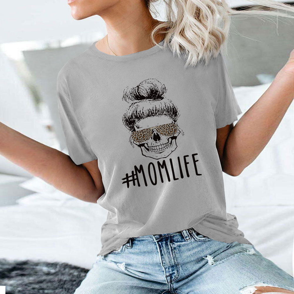 MOMLIFE Femal Tshirt Cartoon Top TeesT Shirt Women Harajuku Short Sleeve Fun T-Shirt