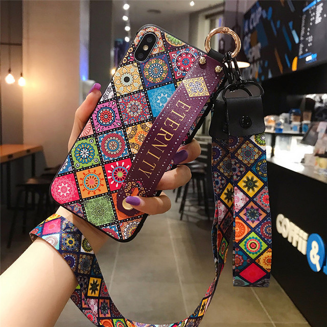 Case For Samsung Galaxy A50 A51 A71 A70 Note8 Note9 Note10 S8 S9 S10 Wrist Strap Phone Holder Case