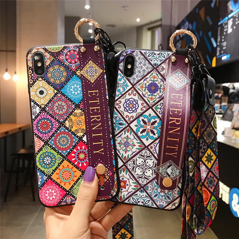 Case For Samsung Galaxy A50 A51 A71 A70 Note8 Note9 Note10 S8 S9 S10 Wrist Strap Phone Holder Case