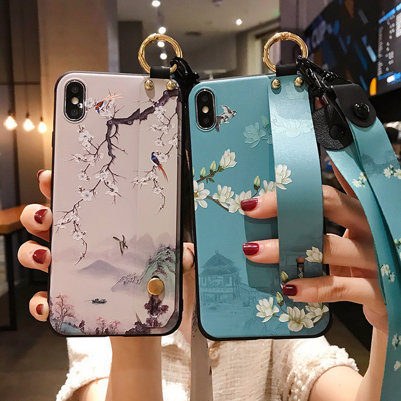 Case For Samsung Galaxy A50 A51 A71 A70 Note8 Note9 Note10 S8 S9 S10 Wrist Strap Phone Holder Case