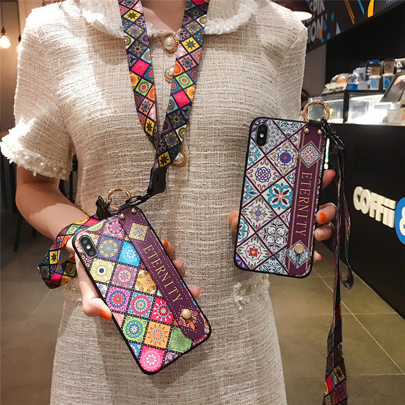 Case For Samsung Galaxy A50 A51 A71 A70 Note8 Note9 Note10 S8 S9 S10 Wrist Strap Phone Holder Case