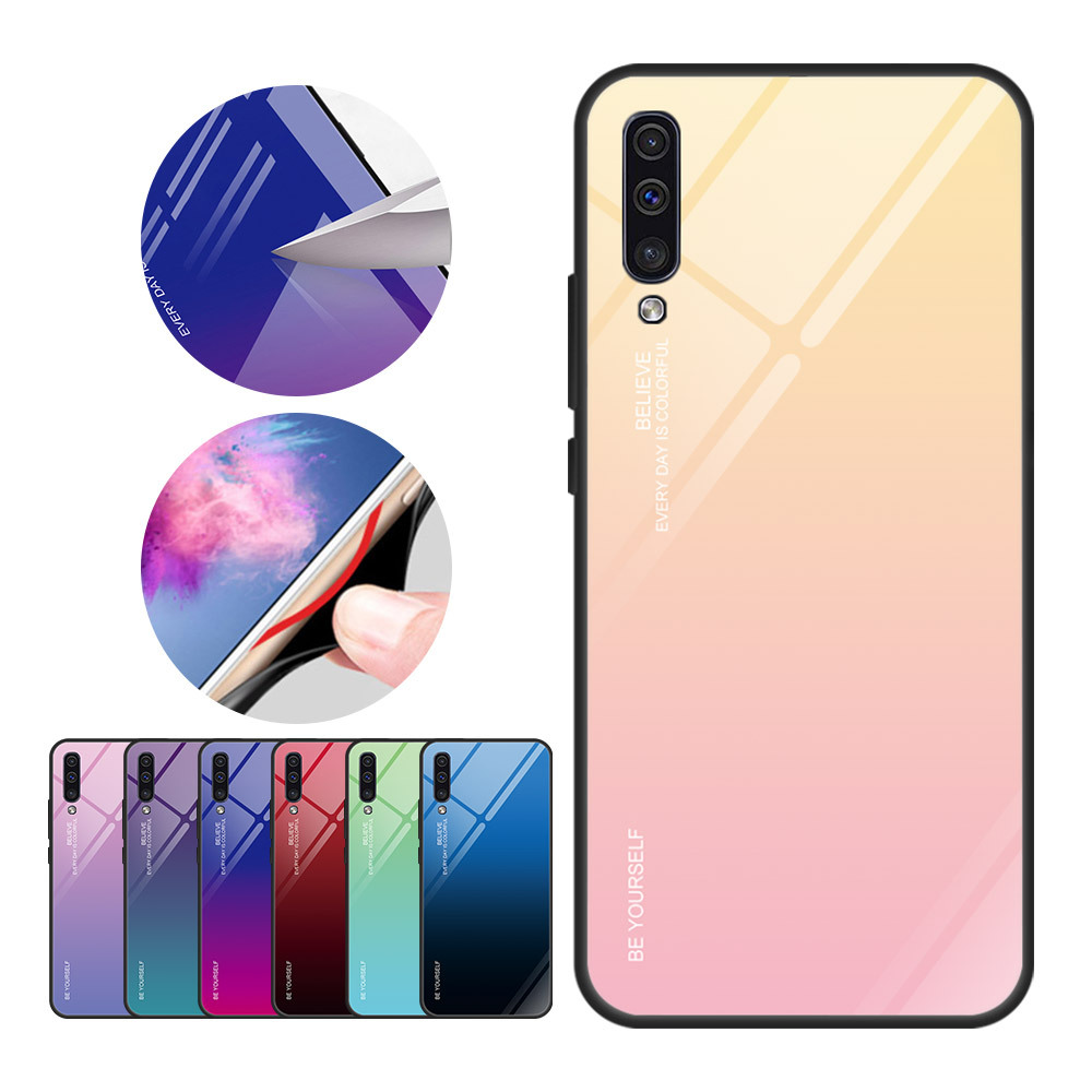 Toughened Glass Phone Cases For Samsung Galaxy A31 A41 A51 A71 S8 S9 S10 Gradual Shell Covers