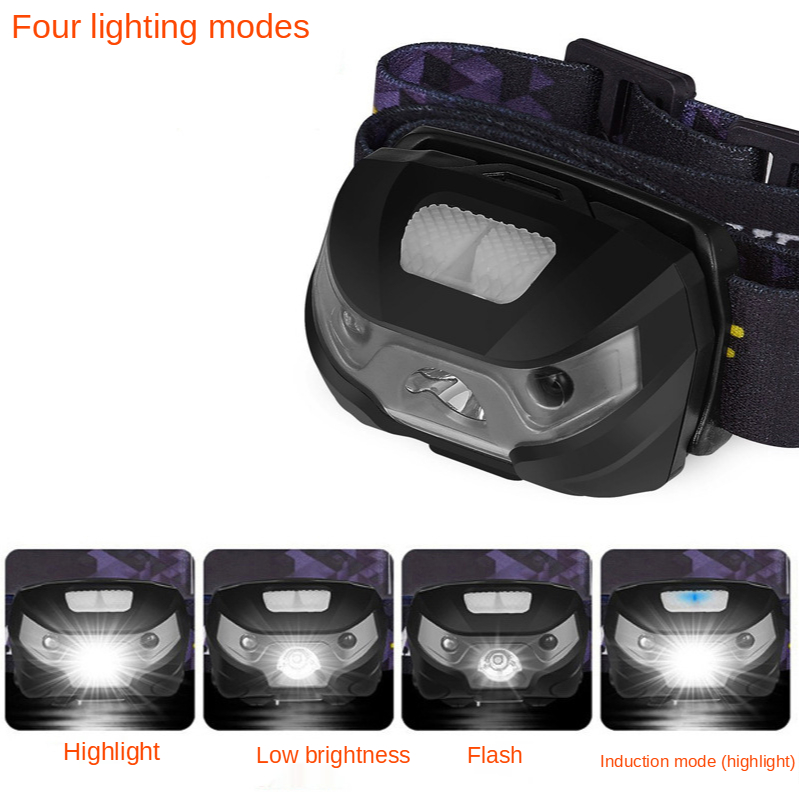 Adjustable LED USB Charging Induction Headlamp Head Torch Fishing Headlamp Induction Mode