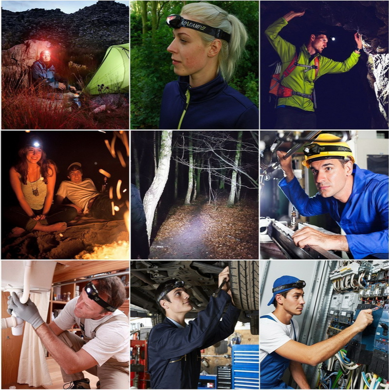 Adjustable LED USB Charging Induction Headlamp Head Torch Fishing Headlamp Induction Mode