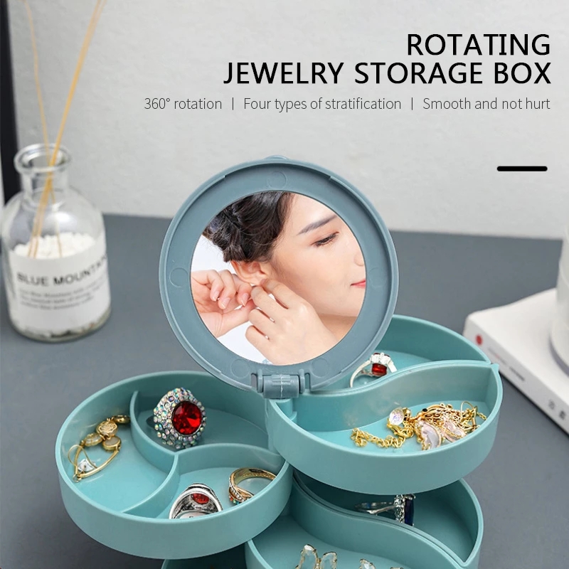 Exclusive discounts for 360° Rotating Multi-layer Jewelry Box Earring ...