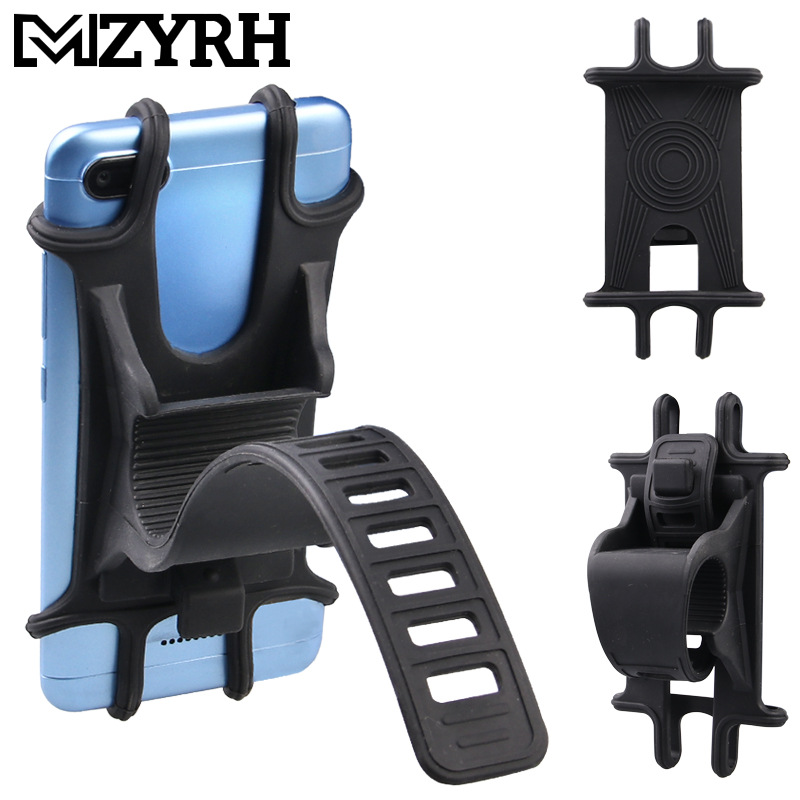 Universal Bike Motorcycle Mobile Phone Stand Holder Silicone Non-slip Buckle Pull Phone Mount