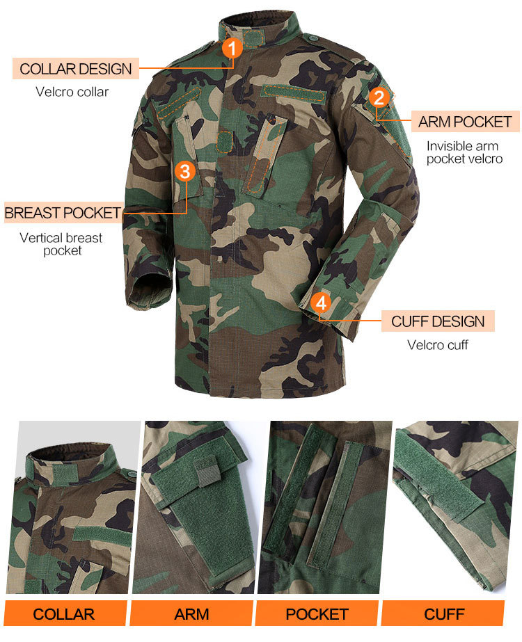 Military Uniform Camouflage Tactical Suit Men Army Special Forces Combat Shirt Coat Pant Set