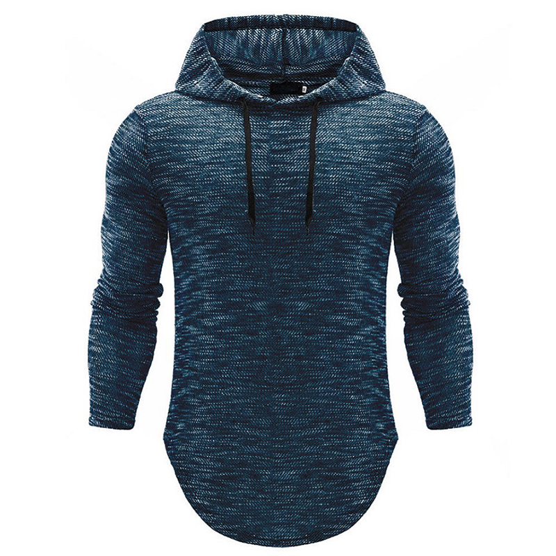 Fashion Sports Men&apos;s Slim Fit Long Sleeve Shirts Hooded Muscle Tops Hoodie Casual Basic Exercise