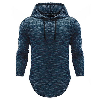 Fashion Sports Men&apos;s Slim Fit Long Sleeve Shirts Hooded Muscle Tops Hoodie Casual Basic Exercise