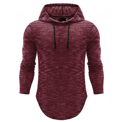Fashion Sports Men&apos;s Slim Fit Long Sleeve Shirts Hooded Muscle Tops Hoodie Casual Basic Exercise