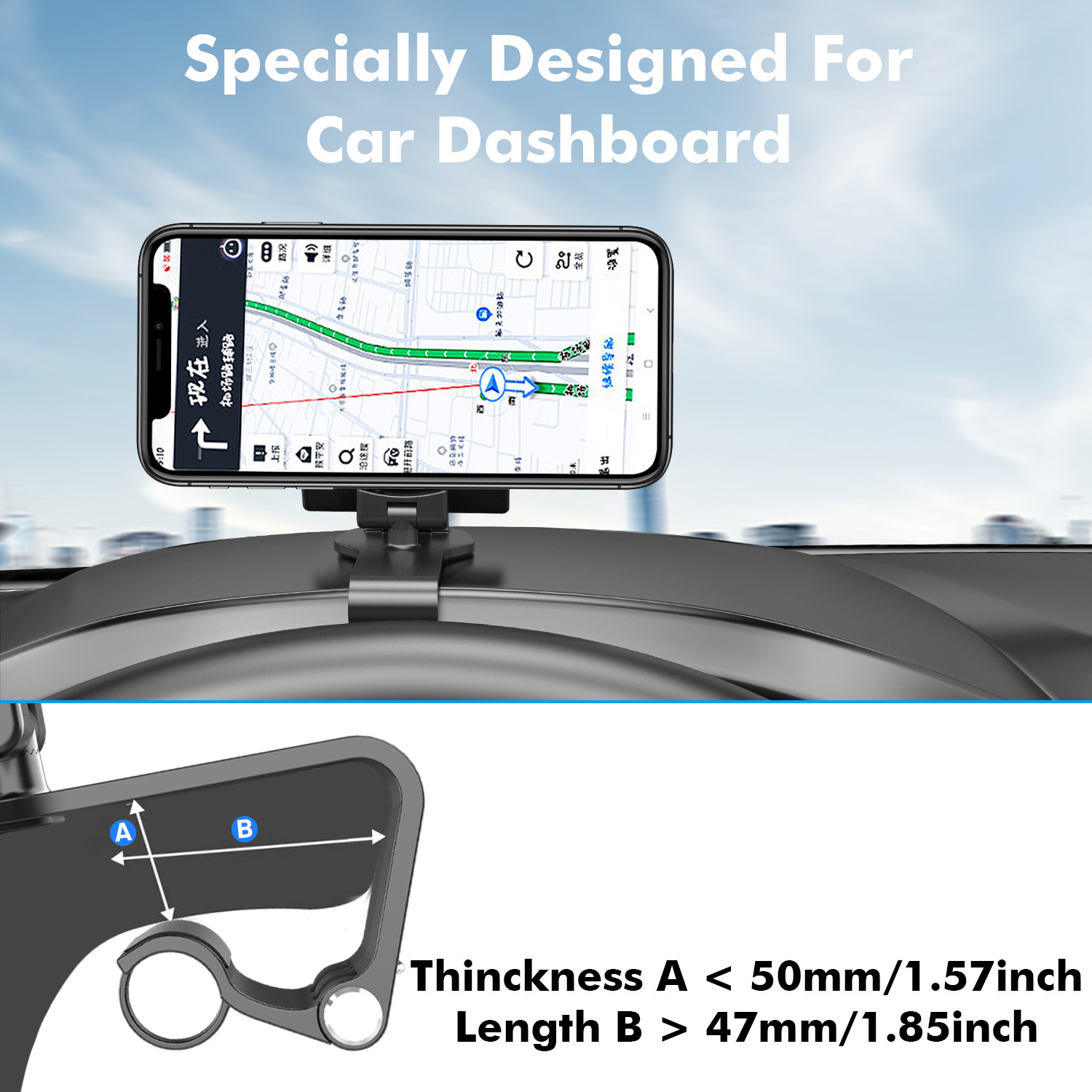 Car mobile phone bracket instrument panel clip rearview mirror sun visor navigation magnetic bracket