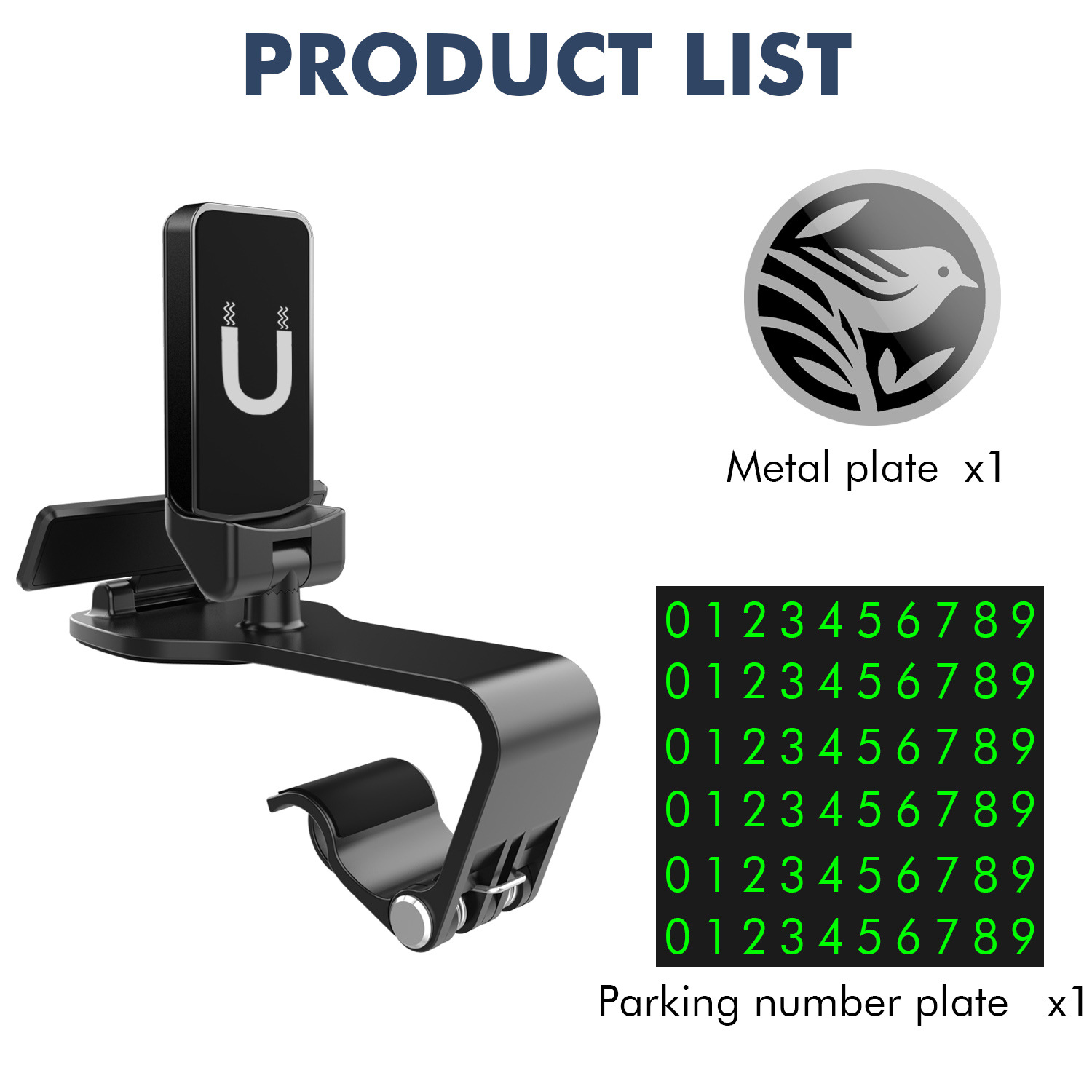 Car mobile phone bracket instrument panel clip rearview mirror sun visor navigation magnetic bracket