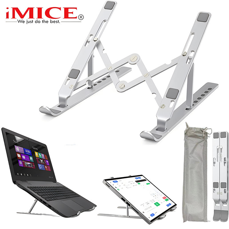 Portable Laptop Stand Support Laptop Bracket Aluminium Notebook Stand Adjustable Tablet Stand Phone Laptop Holder For ipad PC Silver