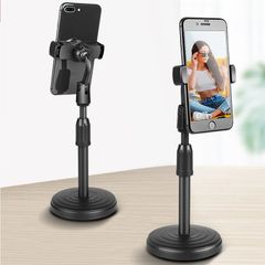 Multi-functional Retractable Mobile Phone Stand For Live Broadcast Desk Table Clip Bracket Table Mount Cell Phone Support Holder Black as picture