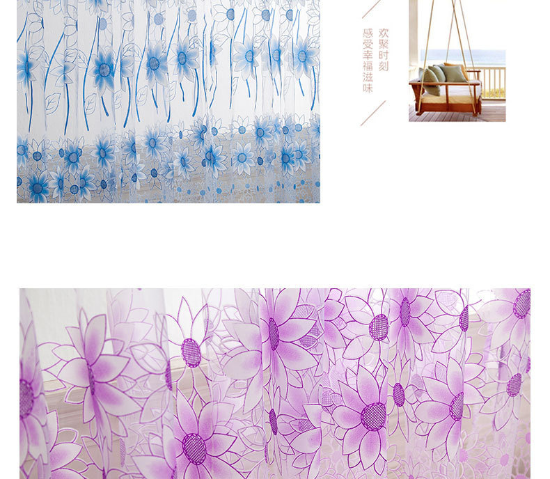 Embroidered  Sheer Curtains for Living Room Kitchen Bedroom Roman Curtains T