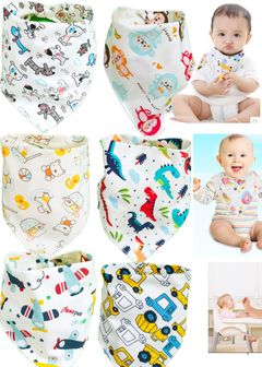 6 pack Baby Drool Bib Toddlers   Soft Bandana Burping Towels Cotton  Dribble Bibs for Boys and Girls 6 pcs style A one size