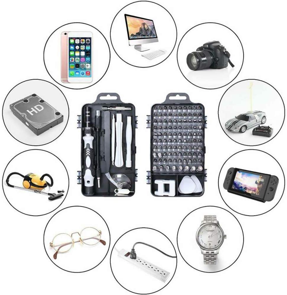 Precision Screwdriver Set, Professional Grade 115 in 1 Magnetic Repair Tool Kit for Electronics, Computer, iPhone, Laptop, Game Console, Watch, Eyeglasses, Modding, and DIY Projects