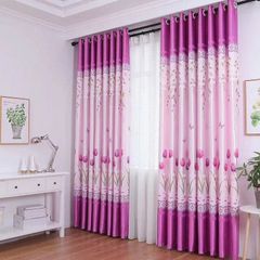 Blackout Curtains for Bedroom - Grommet Thermal Insulated Room Darkening Curtains for Living Room purple pink 100*200cm