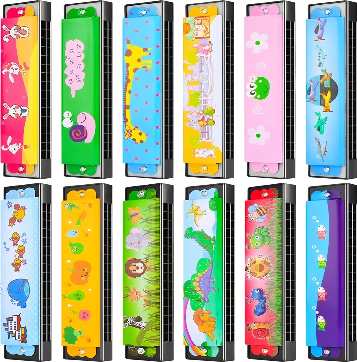 Harmonica for Kids, Lightweight Cartoon Harmonica with Double Row of 16 Holes, Harmonica for Toddler, Kids, Adult Beginners' Musical Instrument Toy Gift