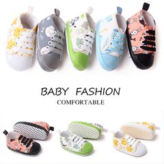 Infant Baby Boys Girls Shoes Canvas prewalker Soft  Newborn Loafers Anti-Slip Toddler Shoes Internal length 12.5cm Blue