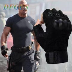 2021 New Outdoor Motorcycle Hard Knuckle Gloves Men's Tactical Gloves Sports Gloves Black Middle-20-21CM(7.8-8.2 INCH)