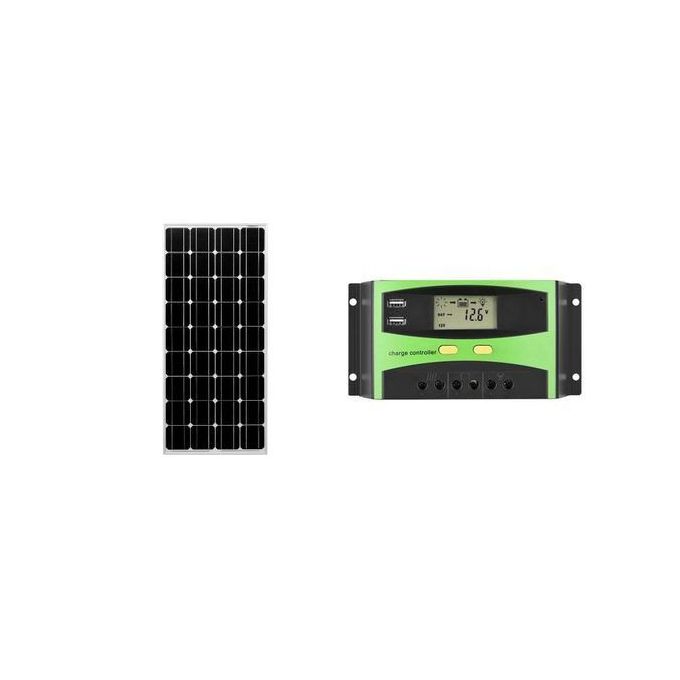 High Quality Solar Africa Solar Panel 150w + Charge Controller-20A Black 150W