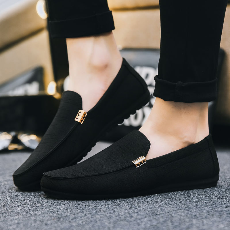 ASSKLO Bean shoes men&apos;s casual shoes lazy shoes with breathable trend men&apos;s shoes.