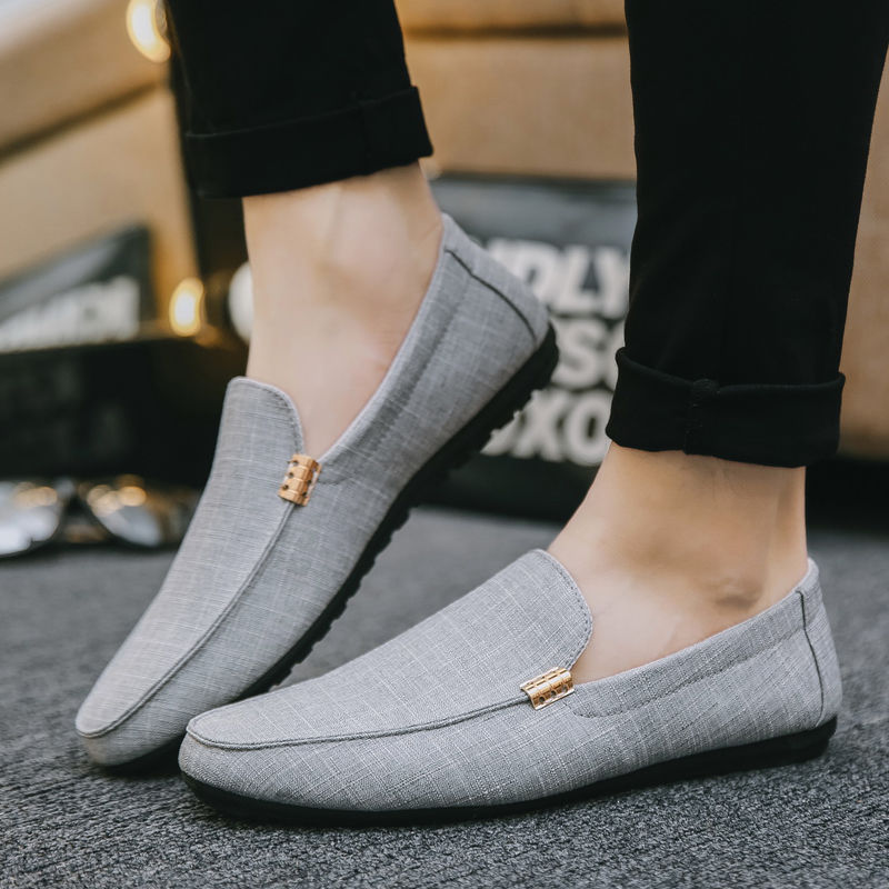 ASSKLO Bean shoes men&apos;s casual shoes lazy shoes with breathable trend men&apos;s shoes.