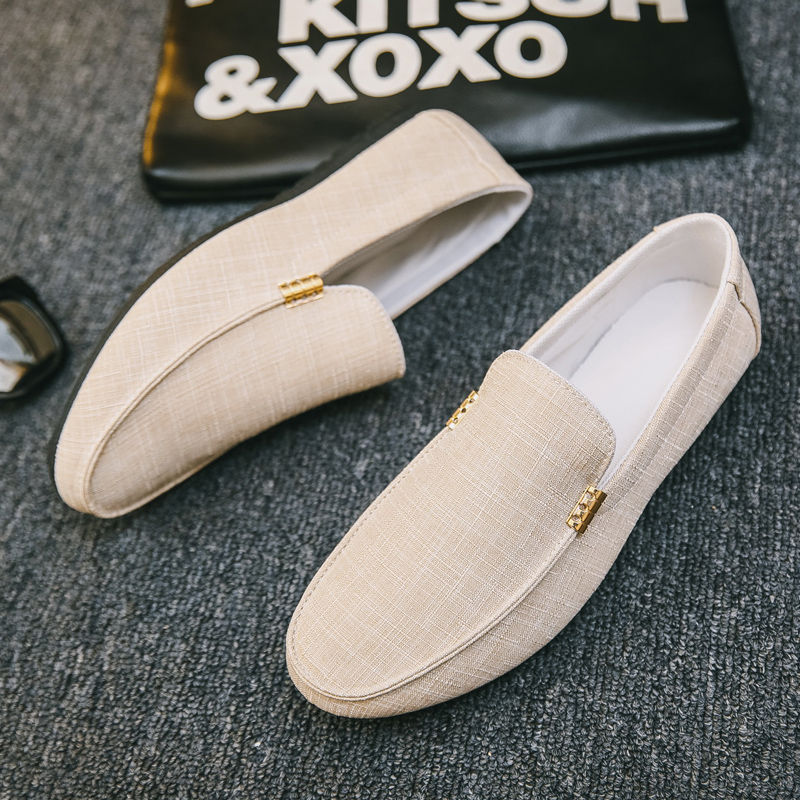 ASSKLO Bean shoes men&apos;s casual shoes lazy shoes with breathable trend men&apos;s shoes.