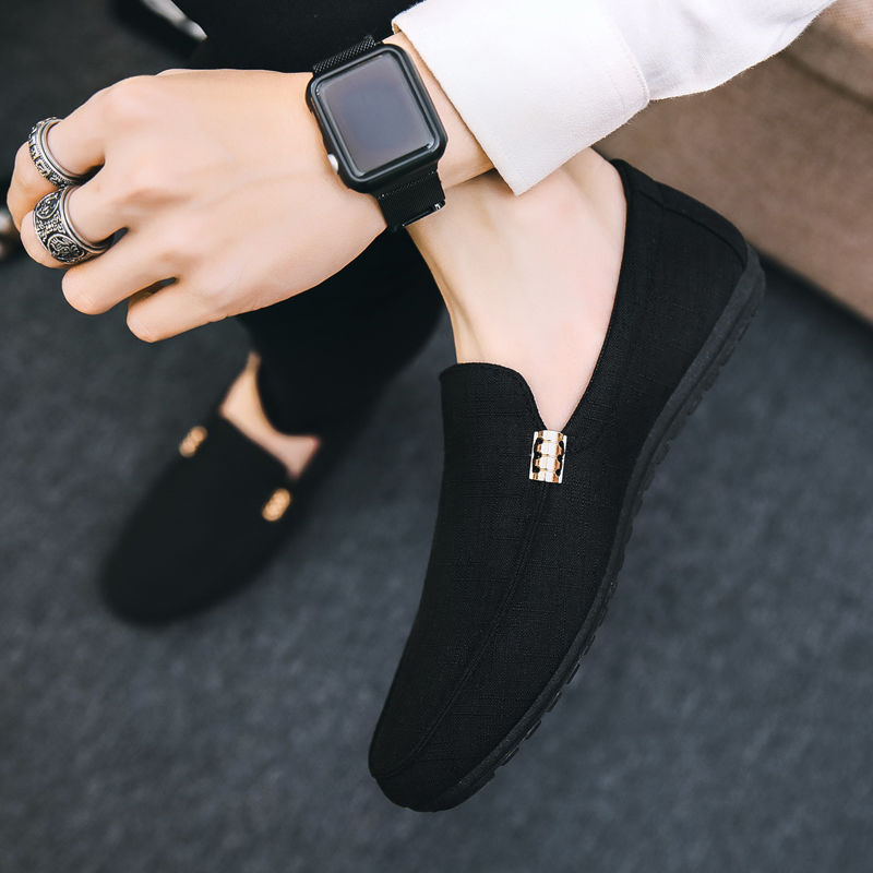 ASSKLO Bean shoes men&apos;s casual shoes lazy shoes with breathable trend men&apos;s shoes.