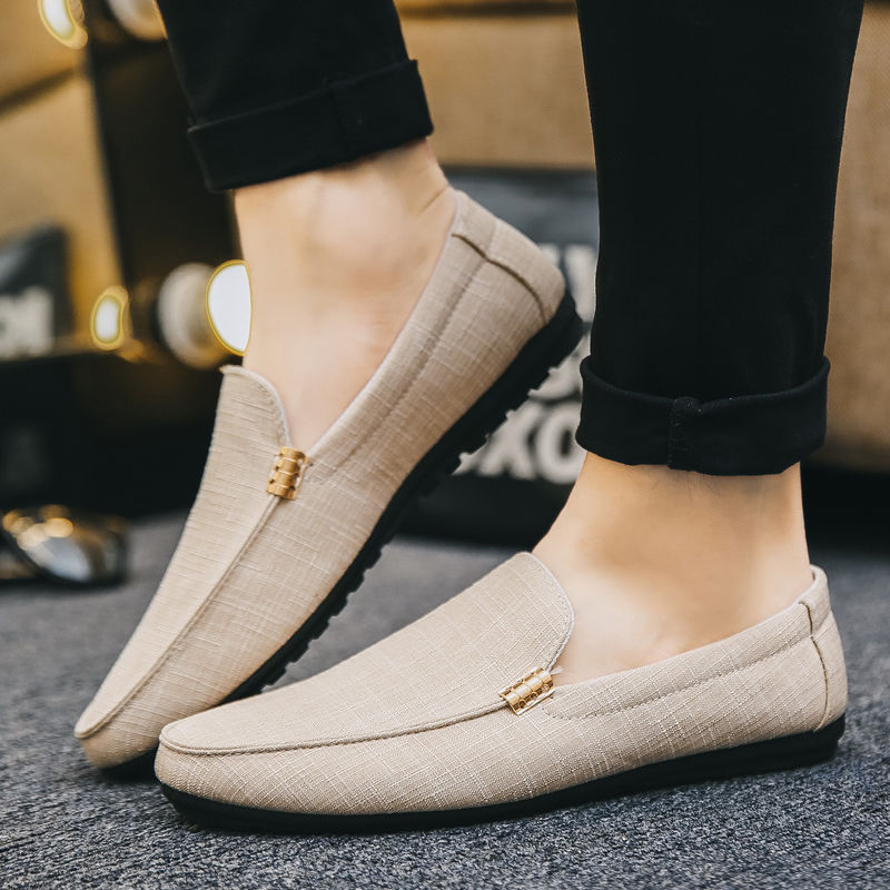 ASSKLO Bean shoes men&apos;s casual shoes lazy shoes with breathable trend men&apos;s shoes.