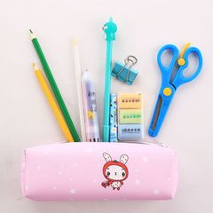 Large capacity cute pen bag pencil case for students simple / fashion / stationery bag / suitable stationery box for boys and girls pink rabbit