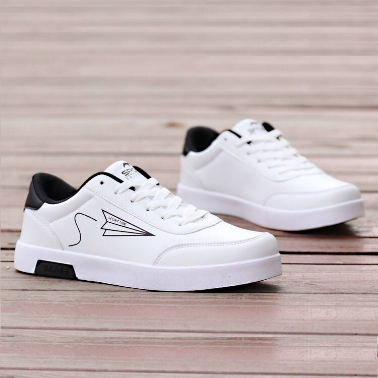 ASSKLO Board shoes men&apos;s trend small white shoes men&apos;s sports casual men&apos;s shoes white