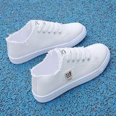 New Arrival Rubber Shoes ladies  shoes best womens canvas shoes  women's sports shoes new denim canvas shoes cheap casual shoes ladies canvas running shoes school girl board shoes  White 38