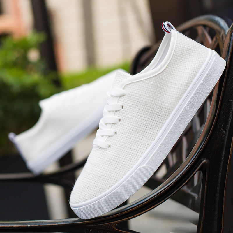 ASSKLO Men's shoes casual canvas shoes male student board shoes Korean version breathable small white shoes fashion running shoes men's linen
