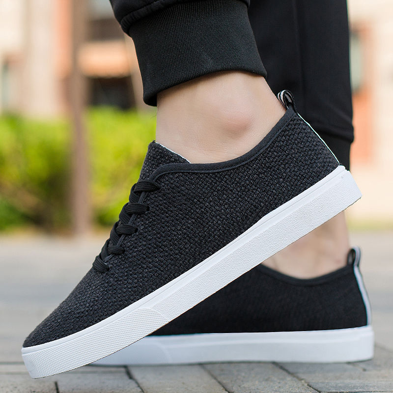 ASSKLO Men's shoes casual canvas shoes male student board shoes Korean version breathable small white shoes fashion running shoes men's linen
