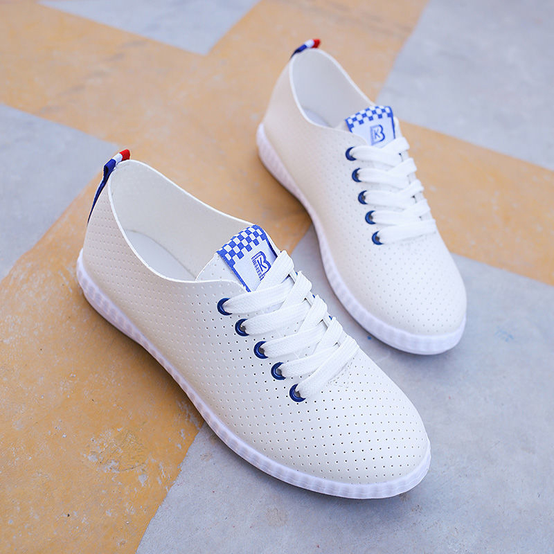 ASSKLO New Women's Shoes Large Size Small White Shoes Flats Casual Shoes Women Sneakers Version Lace-up Soft Leather Shoes Ladies Shoes Girls School Outdoor student Shoes Fashion Round Toe Comfort