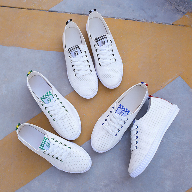 ASSKLO New Women's Shoes Large Size Small White Shoes Flats Casual Shoes Women Sneakers Version Lace-up Soft Leather Shoes Ladies Shoes Girls School Outdoor student Shoes Fashion Round Toe Comfort