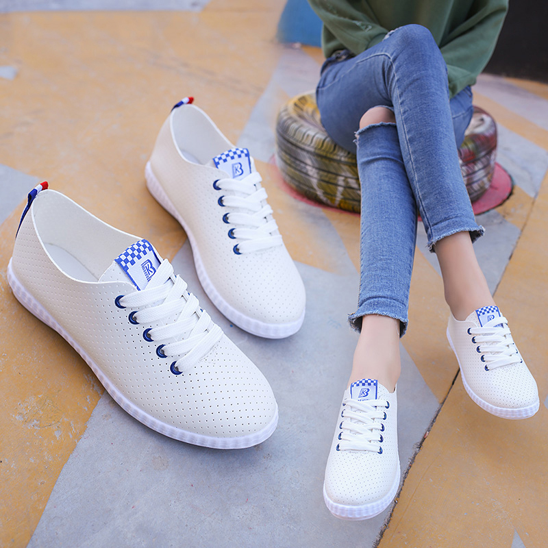 ASSKLO New Women's Shoes Large Size Small White Shoes Flats Casual Shoes Women Sneakers Version Lace-up Soft Leather Shoes Ladies Shoes Girls School Outdoor student Shoes Fashion Round Toe Comfort