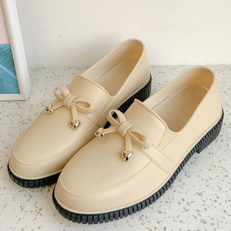 ASSKLO Ladies fashion low-top work shoes youth comfortable soft non-slip waterproof lightweight wear-resistant rubber sole shoes
