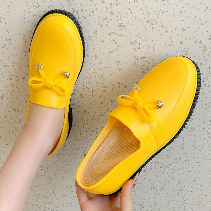 ASSKLO Ladies fashion low-top work shoes youth comfortable soft non-slip waterproof lightweight wear-resistant rubber sole shoes