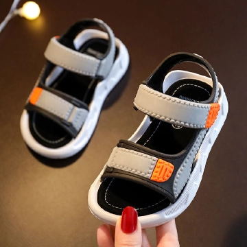 ASSKLO New Boys' Sandals Kids Boys Beach Water shoes Soft-Soled Non-Slip Kids Baby Shoes Kids Beach Shoes Comfortable Sandals Unisex Durable  Lightweight Fashion Shoes Gray,27