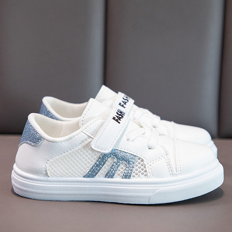 ASSKLO Boys and girls net shoes 2025 new fashion big kids hollow student board shoes children's breathable mesh small white shoes
