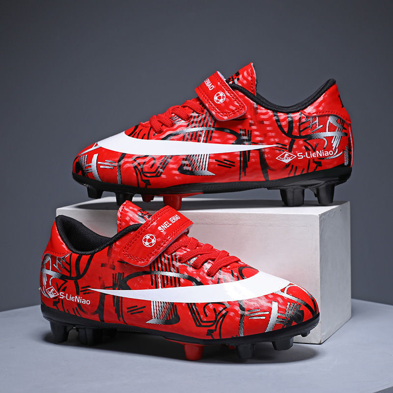 ASSKLO Kids Soccer Shoes Boys Elementary School Students Anti-Slip Professional Soccer Shoes Nails Competition Special Soccer Shoes Female Handsome