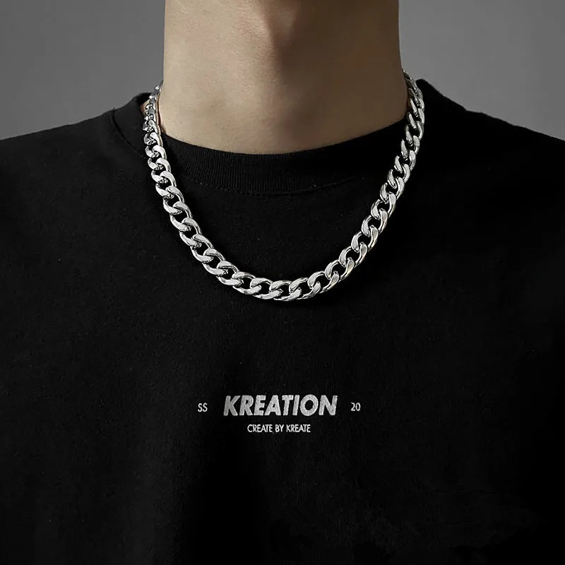 Men's Titanium Steel Necklace Rough Domineering NK Chain Trendy Fashion Necklace Hiphop Necklace Street Hip Hop Jewelry jewelry accessories